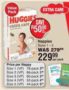 Huggies Nappies Sizes 1-5 Value Pack-Per Pack