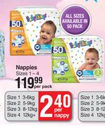 Baby Things Nappies Sizes 1-4-Per Pack
