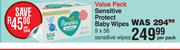Pampers Value Pack Sensitive Protect Baby Wipes 9 x 56 Sensitive Wipes-Per Pack
