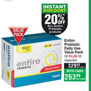 Entiro Probiotic Daily Use Value Pack 30 Plus 30 Capsules-Per Pack