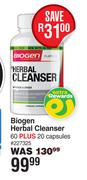 Biogen Herbal Cleanser 60 Plus 20 Capsules