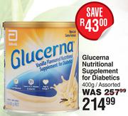 Glucerna Nutritional Supplement For Diabetics Assorted-400gm