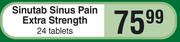 Sinutab Sinus Pain Extra Strength-24 Tablets