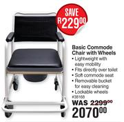 Medic+ Basic Commode Chair With Wheels