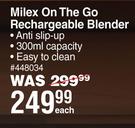 Milex On The Go Rechargeable Blender 448034-Each