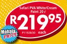 Safari PVA White/Cream Paint P11928/30-20Ltr Each