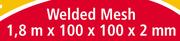 Welded Mesh 1.8m x 100 x 100 x 2mm B04845-Per 25 Roll