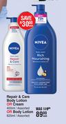 Nivea Repair & Care Body Lotion Or Cream 400ml Assorted Or Body Lotion 625ml Assorted-Each