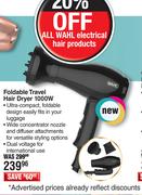 Wahl Foldable Travel Hair Dryer 1000W