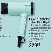 Carmen Esprit1600W DC Travel Hair Dryer