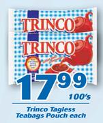Trinco Tagless Teabags Pouch-100's Each