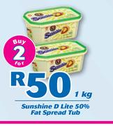 Sunshine D Lite 50% Fat Spread Tub-2x1kg