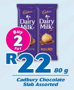 Cadbury Chocolate Slab-2x80g