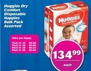 Huggies Dry Comfort Disposable Nappies Bulk Pack Assorted-Each