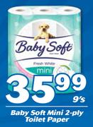 Baby Soft Mini 2 Ply Toilet Paper-9's Pack