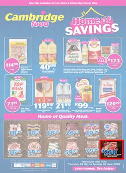 Cambridge Food Free State & Kimberley : May Month End (28 May - 9 June 2020), page 1