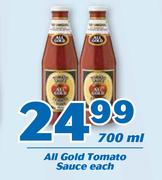 All Gold Tomato Sauce-700ml Each