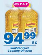 Sun Star Pure Cooking Oil-5Ltr Each