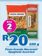 Pasta Grande Macaroni/Spaghetti Assorted-2 x 500g