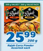 Rajah Curry Powder Assorted-200g Each