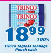 Trinco Tagless Teabags Pouch-100's Each