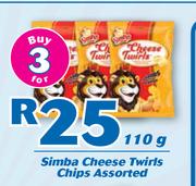 Simba Cheese Twirls Chips Assorted-3 x 110g