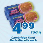 Cambridge Food Marie Biscuits-150g Each