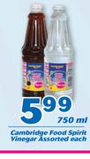 Cambridge Food Spirit Vinegar Assorted-750ml Each