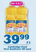 Cambridge Food Pure Sunflower Oil-2Ltr Each