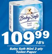 Baby Soft Mini 2 Ply Toilet Paper-18's