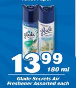 Glade Secrets Air Freshener Assorted-180ml Each