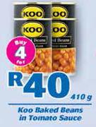 Koo Baked Beans In Tomato Sauce-4x410g