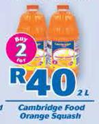 Cambridge Food Orange Squash-2x2Ltr