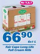Fair Cape Long Life Full Cream Milk-6x1Ltr