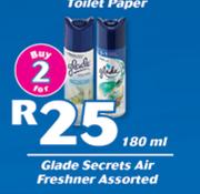 Glade Secrets Air Freshner Assorted-2x180ml