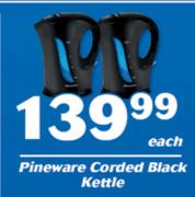 Pineware Corded Black Kettle-Each