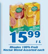 Rhodes 100% Fruit Nectar Blend-1Ltr Each
