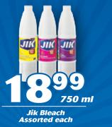 Jik Bleach Assorted-750ml Each