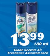 Glade Secrets Air Freshener Assorted-180ml Each