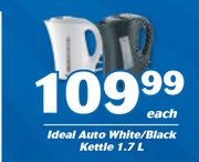 Ideal 1.7Ltr Auto White/Black Kettle-Each