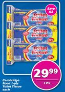 Cambridge Food 1 Ply Toilet Tissue-10's Each