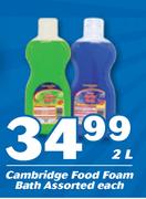 Cambridge Food Foam Bath Assorted-2Ltr Each