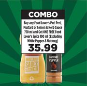 Food Lover's Peri Peri Mustard Or Lemon & Herb Sauce-750ml Combo