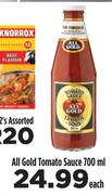 All Gold Tomato Sauce-700ml Each