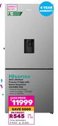 Hisense 463L Bottom Freezer Fridge With Water Dispenser H610BS-WD