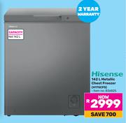 Hisense 142L Metallic Chest Freezer H175CFS