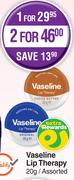 Vaseline Lip Therapy Assorted-For 2 x 20g