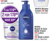 Nivea Repair & Care Body Cream Or Lotion 400ml Or Body Lotion 625ml Assorted-For 1