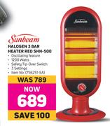 Sunbeam Halogen 3 Bar Heater Red SHH-500