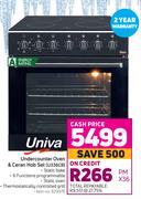 Univa Undercounter Oven & Ceran Hob Set U336CB